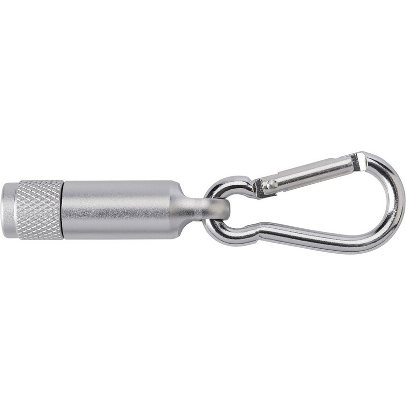 Brelok karabinczyk, lampka LED V7255-32 - srebrny
