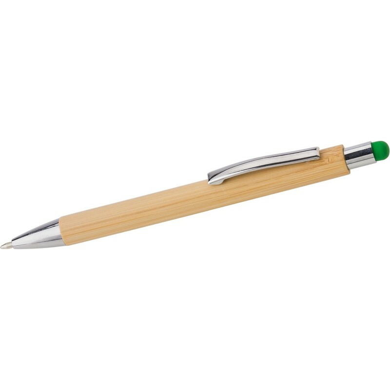 Bambusowy dlugopis, touch pen V9335-06 - zielony