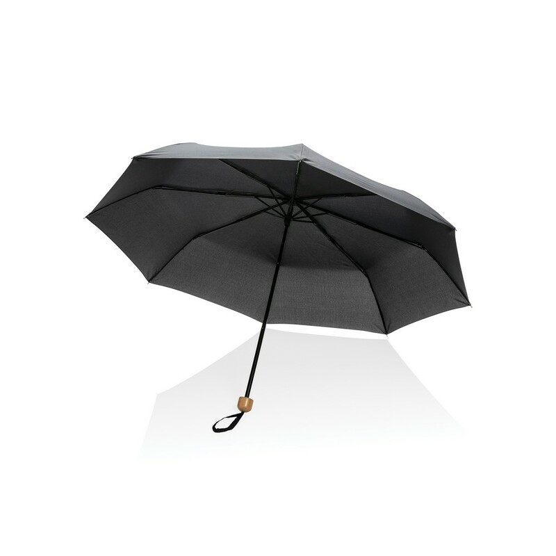 Maly bambusowy parasol 20.5" AWARE™ RPET P850.571 - czarny