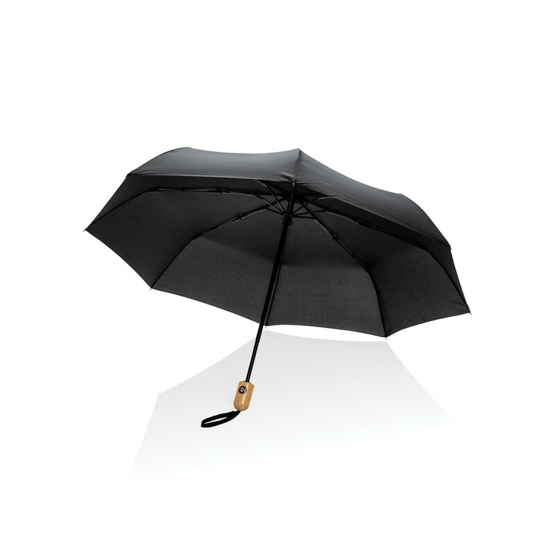 Bambusowy parasol automatyczny 21" AWARE™ RPET P850.611 - czarny