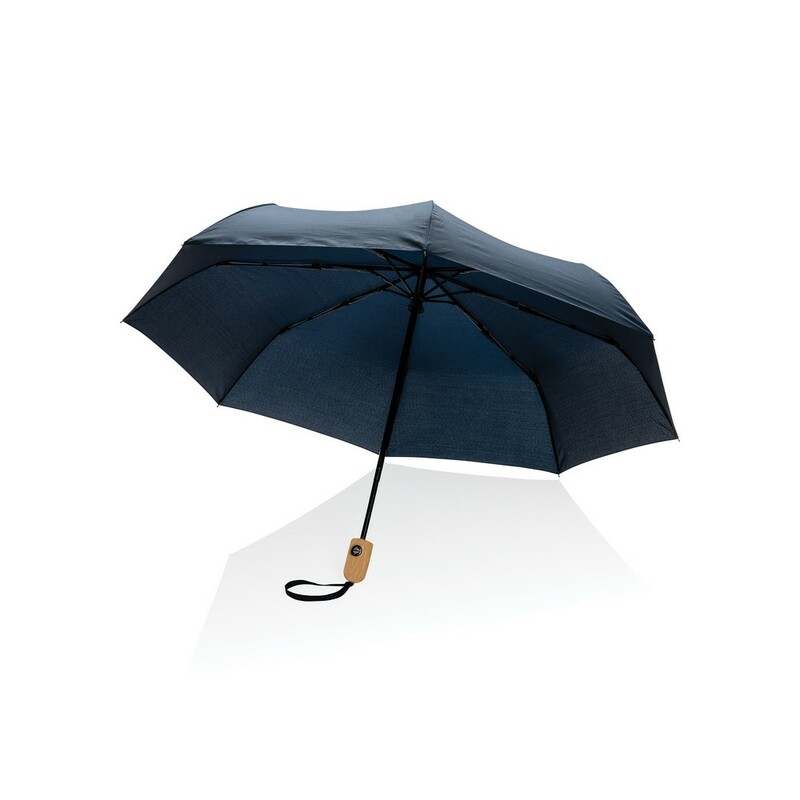 Bambusowy parasol automatyczny 21" AWARE™ RPET P850.615 - niebieski