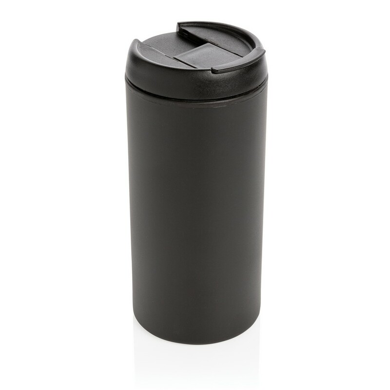 Kubek podrozny 300 ml Metro ze stali nierdzewnej z recyklingu P435.041 - czarny