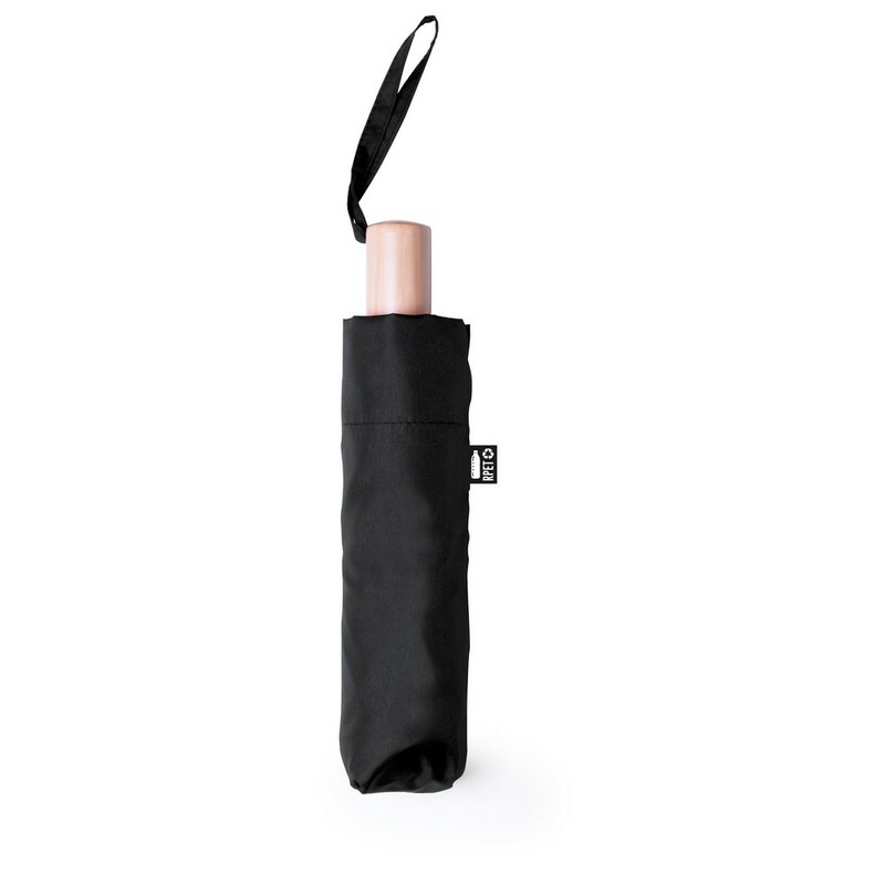 Wiatroodporny parasol manualny RPET, skladany V0762-03 - czarny