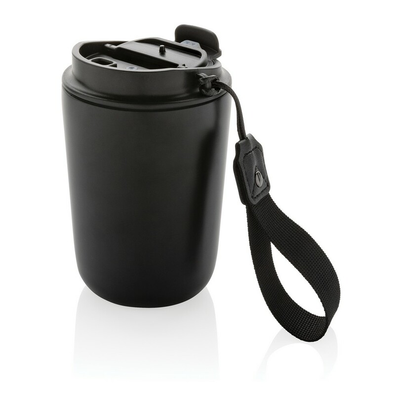 Kubek termiczny 380 ml Cuppa, stal nierdzewna z recyklingu P435.021 - czarny