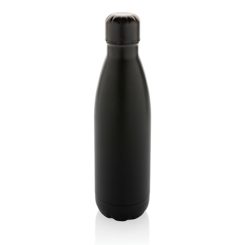 Butelka sportowa 500 ml Eureka, stal nierdzewna z recyklingu P435.721 - czarny