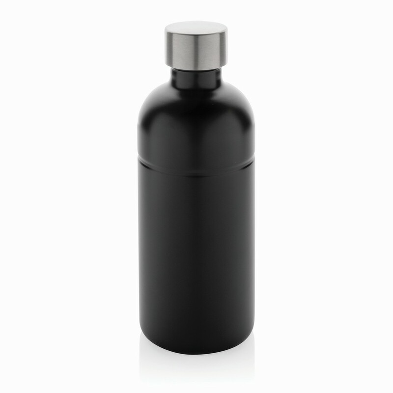 Butelka sportowa 800 ml Soda do napojow gazowanych, stal nierdzewna z recyklingu P435.801 - czarny