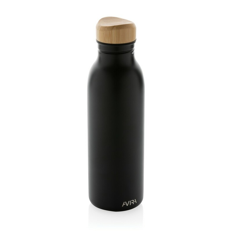 Butelka sportowa 600 ml Avira Alcor, stal nierdzewna z recyklingu P438.061 - czarny