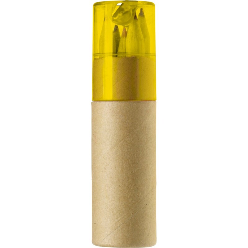 Zestaw kredek, temperowka V6111-08 - zolty
