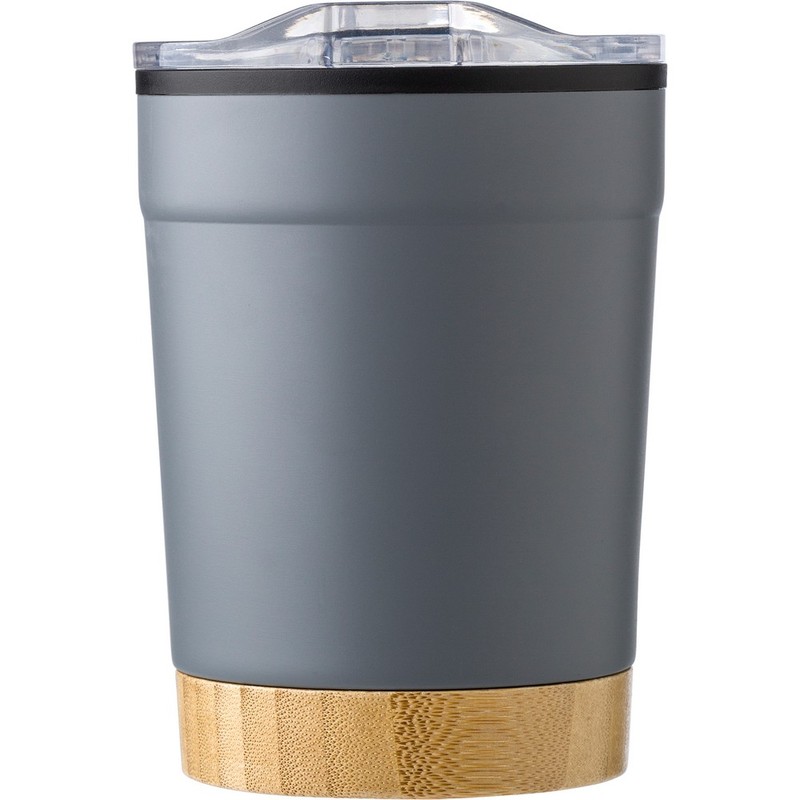 Kubek termiczny 300 ml z bambusowym elementem V1179-15 - grafitowy
