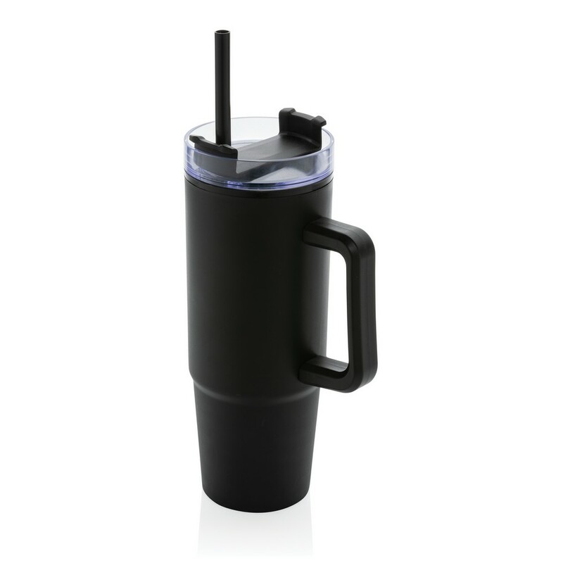 Kubek podrozny 900 ml Tana, plastik z recyklingu P437.101 - czarny