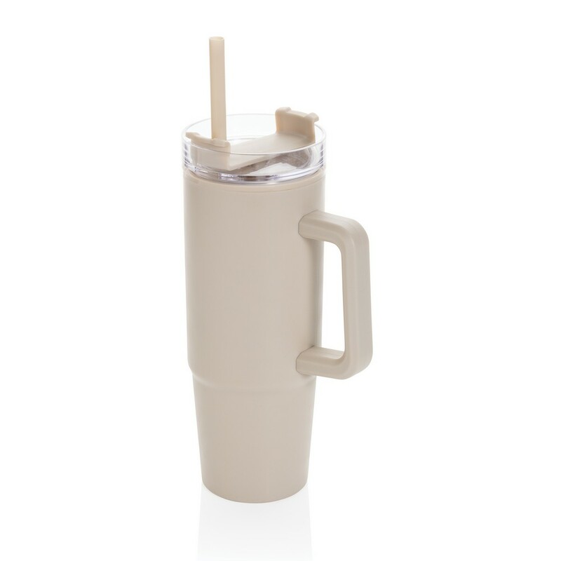 Kubek podrozny 900 ml Tana, plastik z recyklingu P437.1019 - bezowy