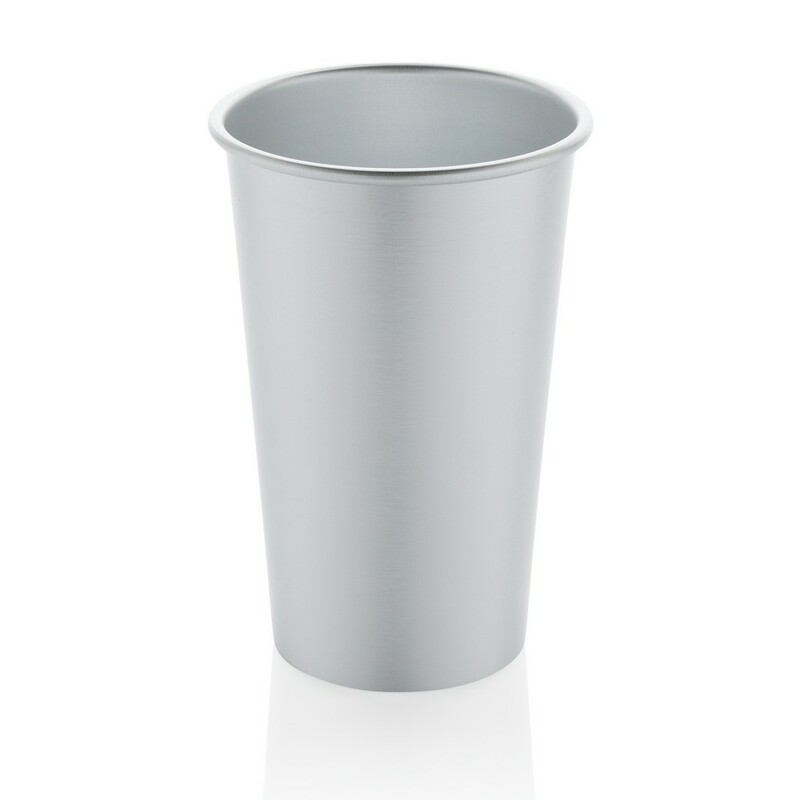 Lekki kubek podrozny 450 ml Alo, aluminium z recyklingu P437.202 - srebrny