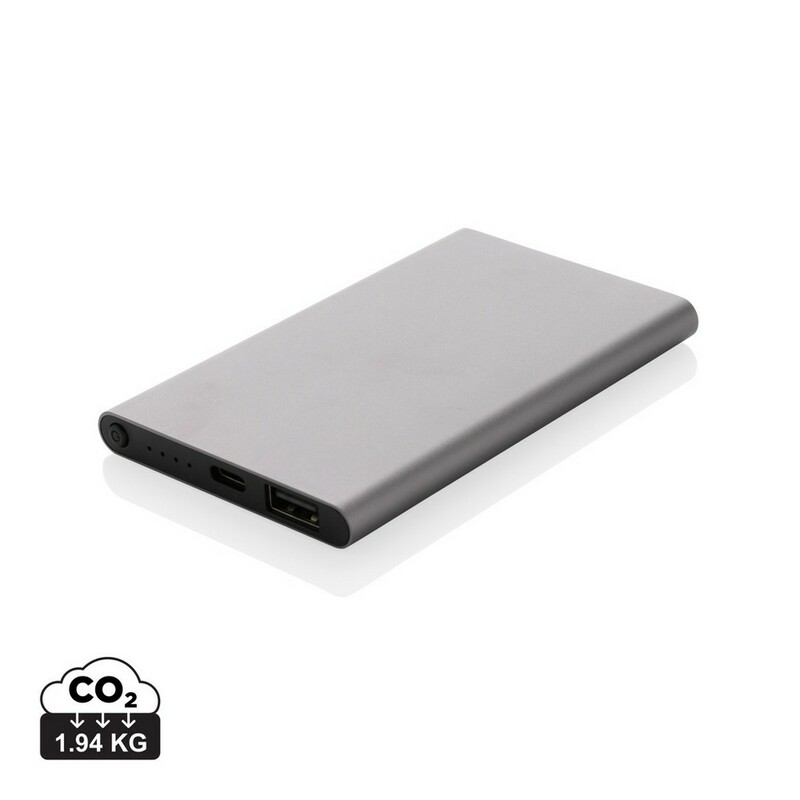 Power bank 4000 mAh z aluminium z recyklingu P322.420 - szary