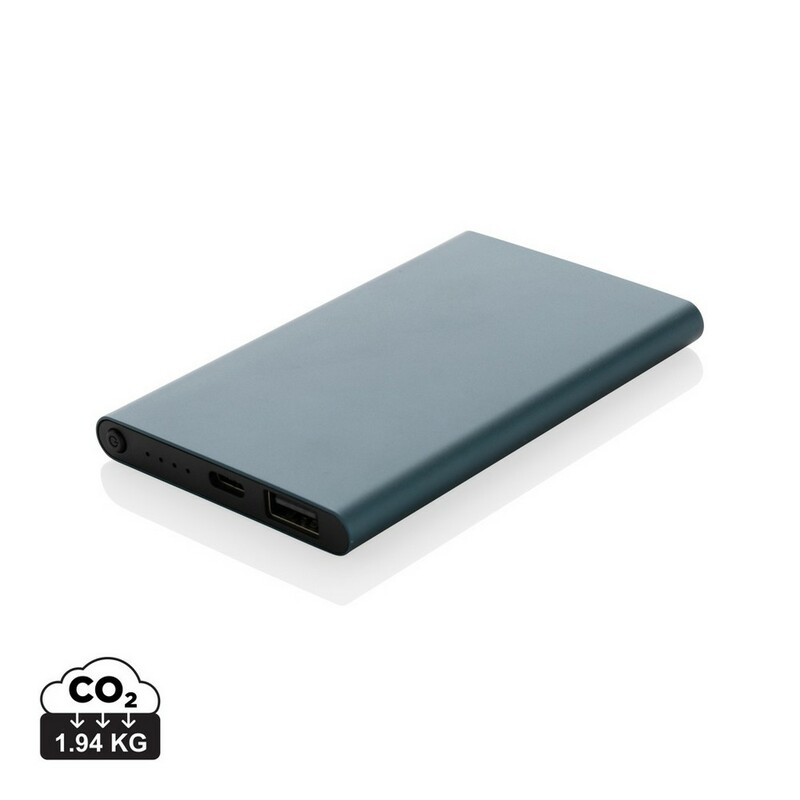 Power bank 4000 mAh z aluminium z recyklingu P322.425 - niebieski
