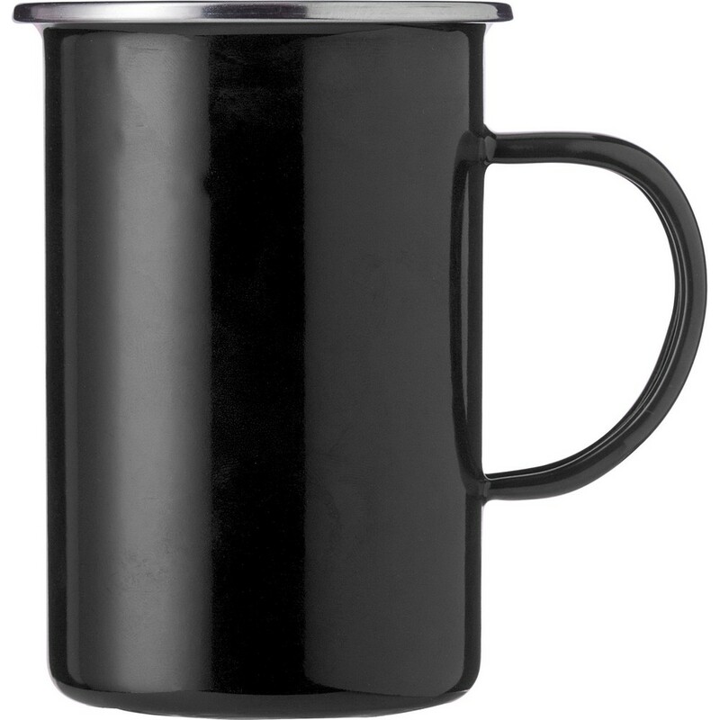 Emaliowany kubek 450 ml V1509-03 - czarny