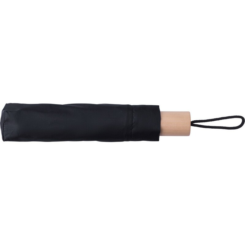 Parasol manualny RPET, skladany V1605-03 - czarny