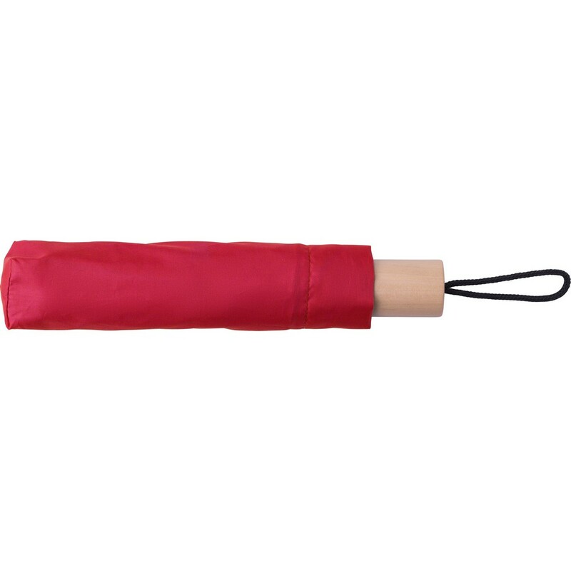 Parasol manualny RPET, skladany V1605-05 - czerwony