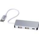 Hub USB i USB typu C V1689-32 - srebrny