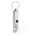 Brelok do kluczy z aluminium z recyklingu, otwieracz do butelek, lampka LED V2106-32 - srebrny