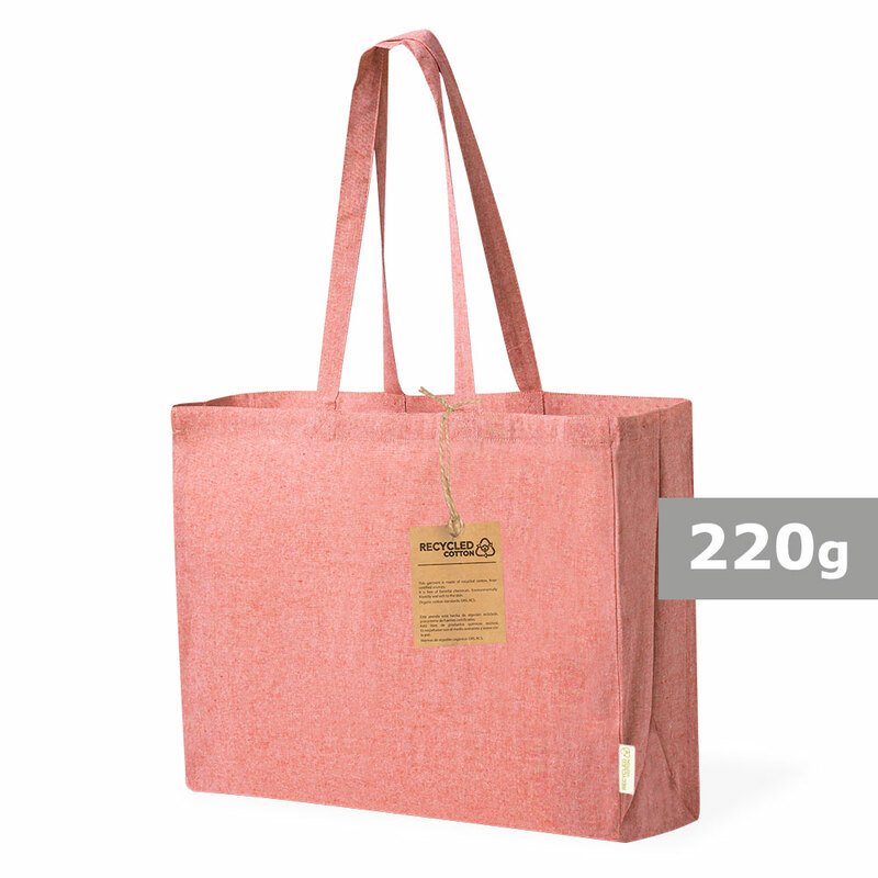 Torba z bawelny z recyklingu na zakupy V2130-05 - czerwony