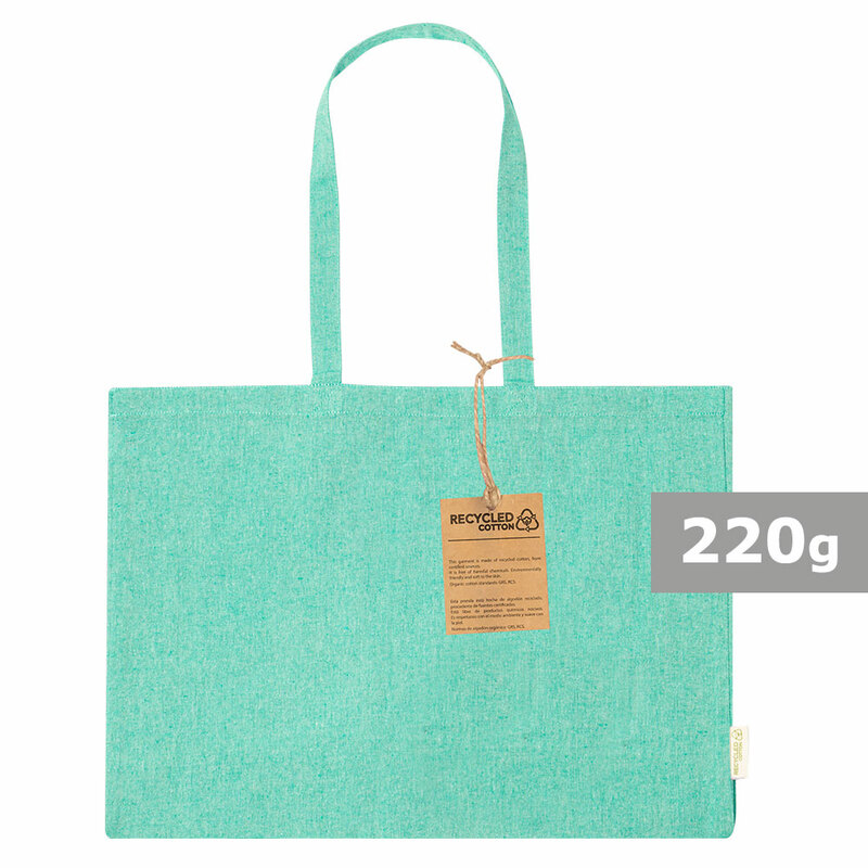 Torba z bawelny z recyklingu na zakupy V2130-06 - zielony