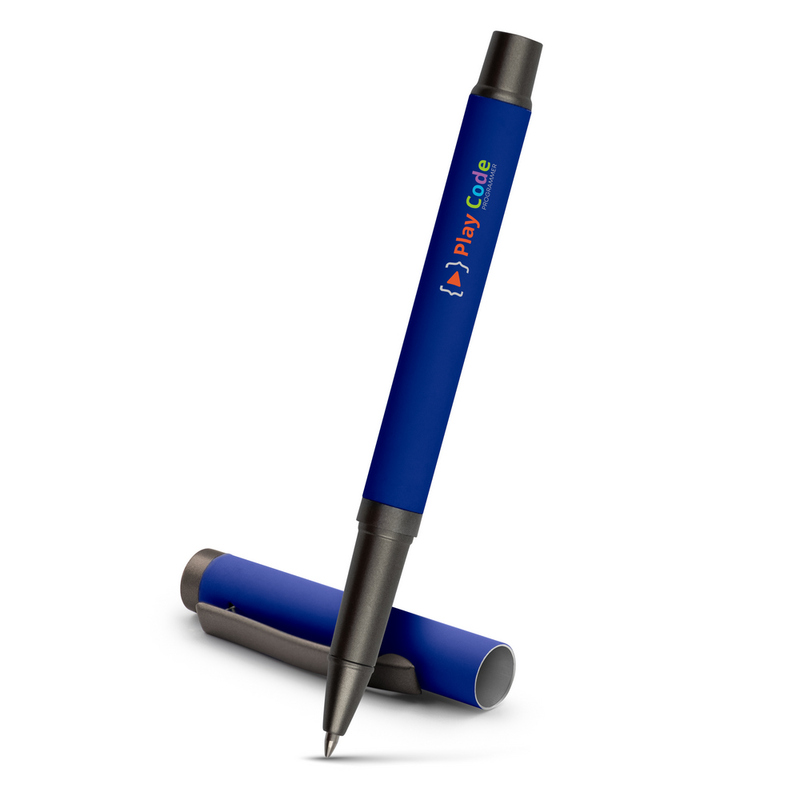 Długopis żelowy z zatyczką | Geraldine V2243-04 - granatowy