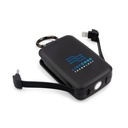 Power bank 4000 mAh, karabinczyk i lampka 1W | Dimetrice VA109-03 - czarny