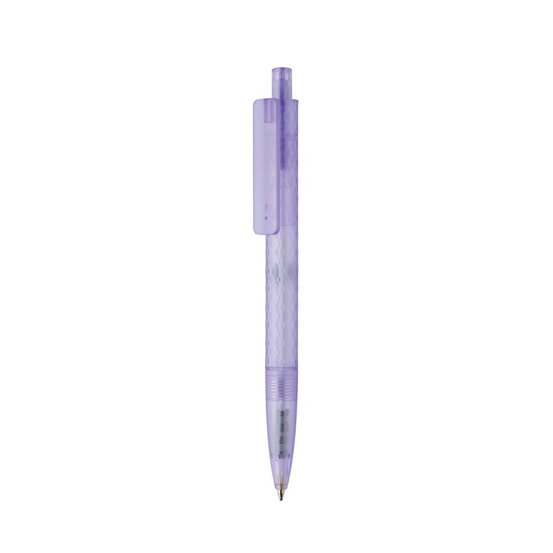 Geometryczny dlugopis z PC z recyklingu X3 Frosted P611.3330 - fioletowy