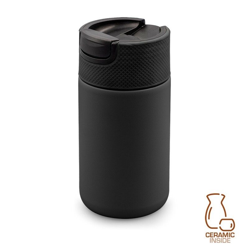Kubek termiczny 400 ml Air Gifts z ceramiką | Nabila VA050-03 - czarny