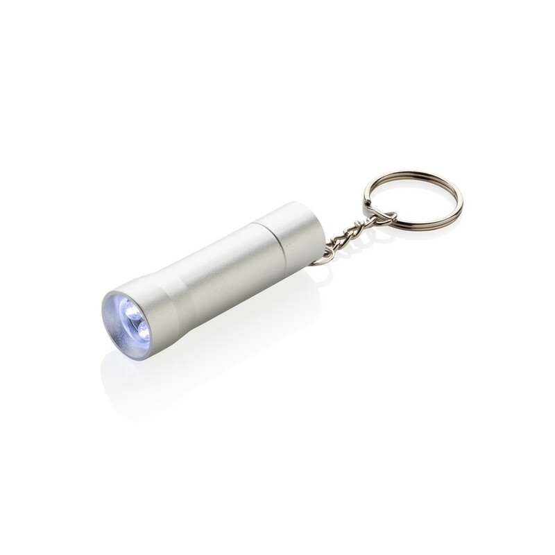 Brelok do kluczy z aluminium z recyklingu, latarka Flash P514.0402 - szary