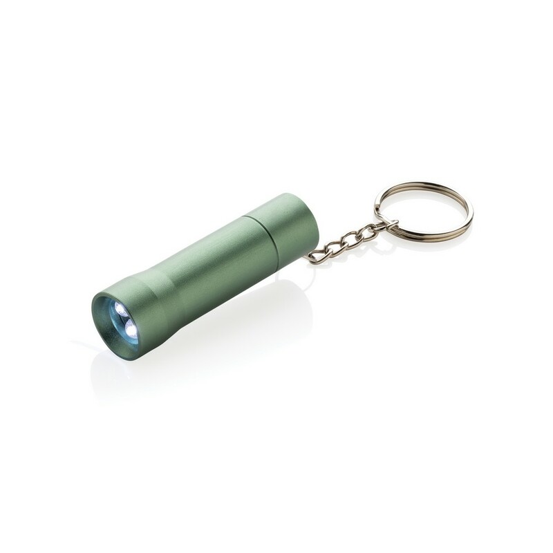 Brelok do kluczy z aluminium z recyklingu, latarka Flash P514.0407 - zielony