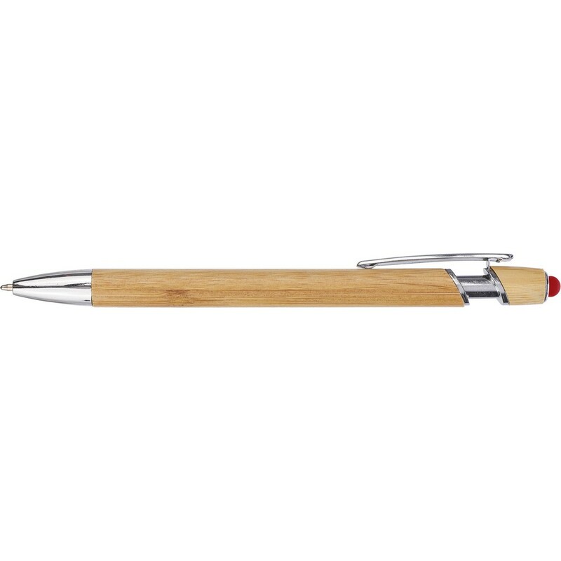 Bambusowy dlugopis, touch pen VA442-05 - czerwony