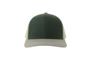 Czapka 6-panelowa Bawelna Recykling AT683 - Bottle Green & Grey & Stone