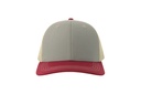 Czapka 6-panelowa Bawelna Recykling AT683 - Grey & Cardinal Red & Stone
