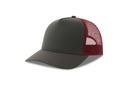 Czapka Trucker Poliester Recykling AT426 - Dark Grey & Burgundy