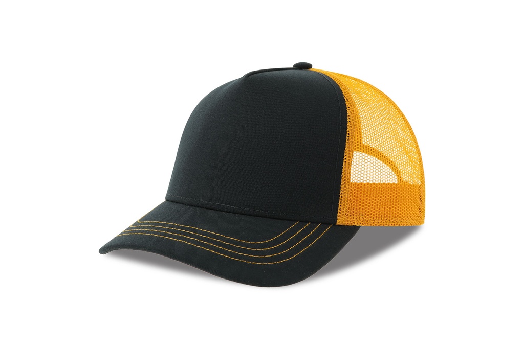 Czapka Trucker Poliester Recykling AT426 - Navy & Yellow