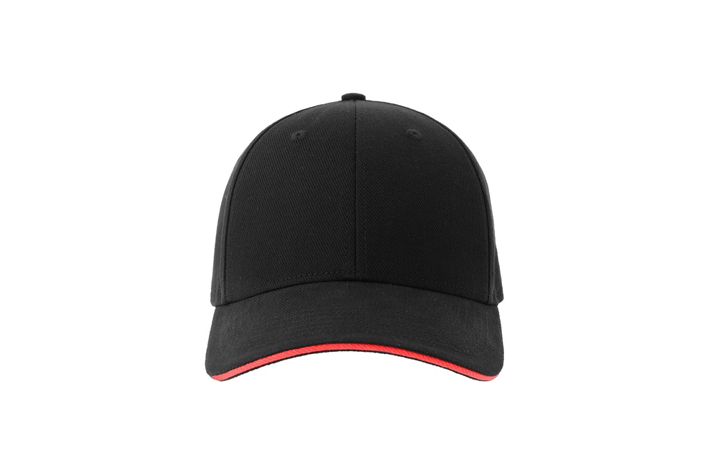 Czapka Klasyczna Bawełniana Twill AT684 - Black & Red