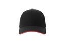 Czapka Klasyczna Bawełniana Twill AT684 - Black & Red