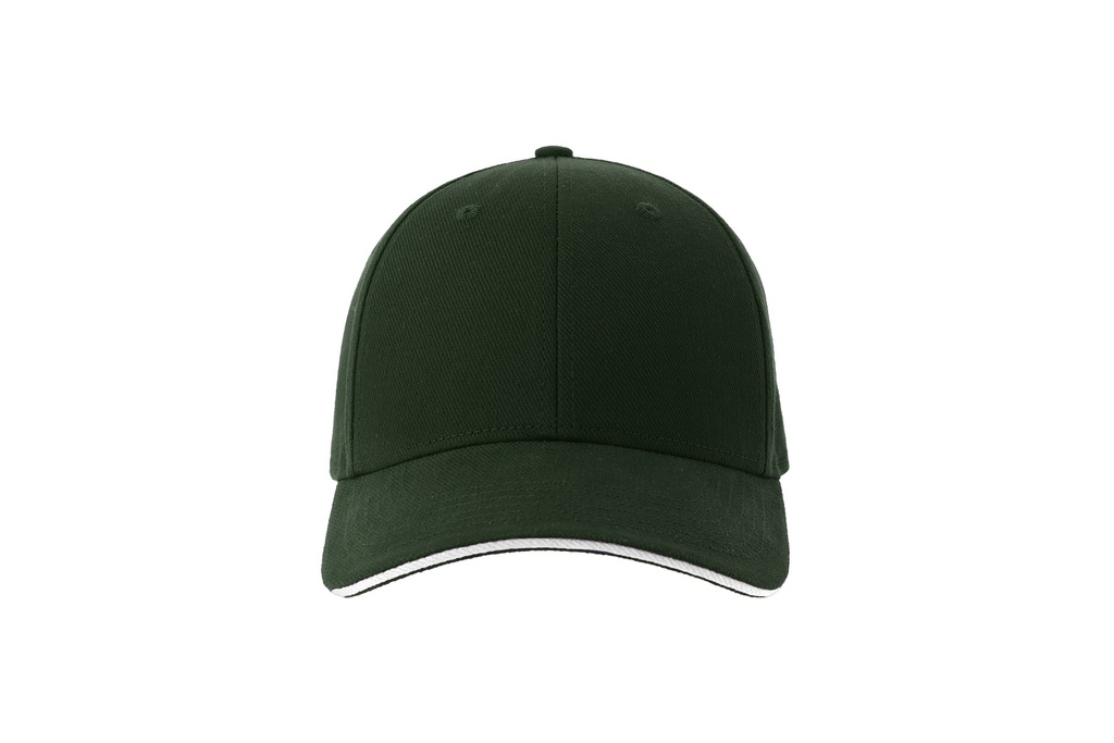 Czapka Klasyczna Bawelniana Twill AT684 - Bottle Green & White