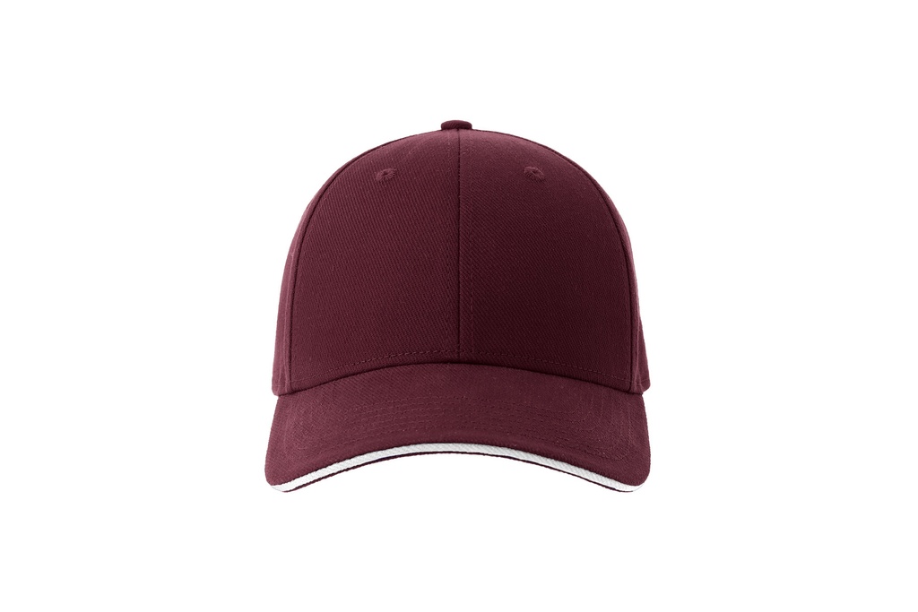 Czapka Klasyczna Bawełniana Twill AT684 - Burgundy & White