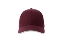 Czapka Klasyczna Bawelniana Twill AT684 - Burgundy & White