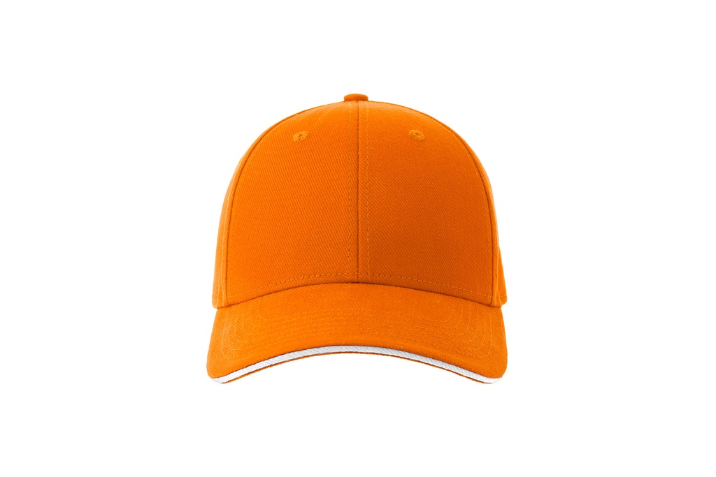 Czapka Klasyczna Bawelniana Twill AT684 - Orange & White