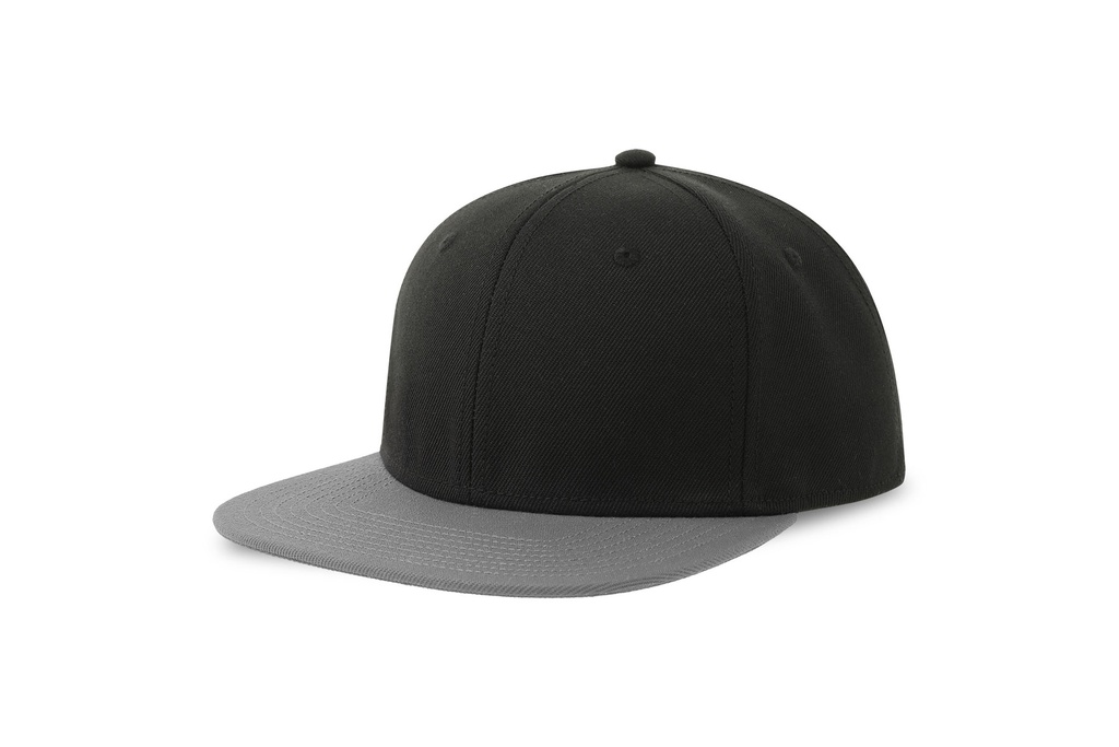 Czapka Plaski Daszek Poliester Recykling AT685 - Black & Grey