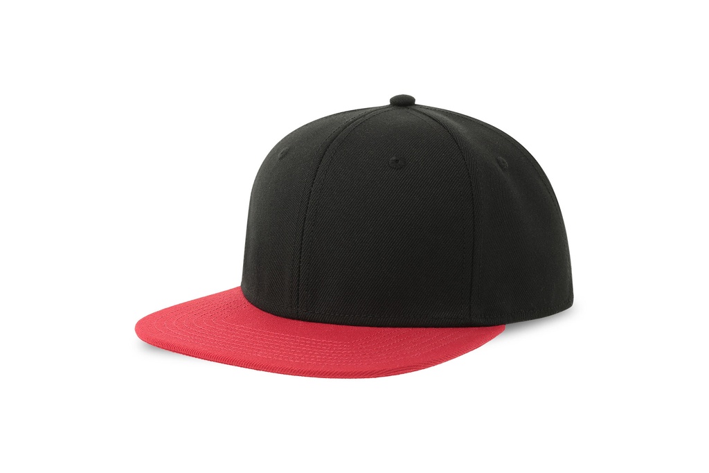 Czapka Plaski Daszek Poliester Recykling AT685 - Black & Red