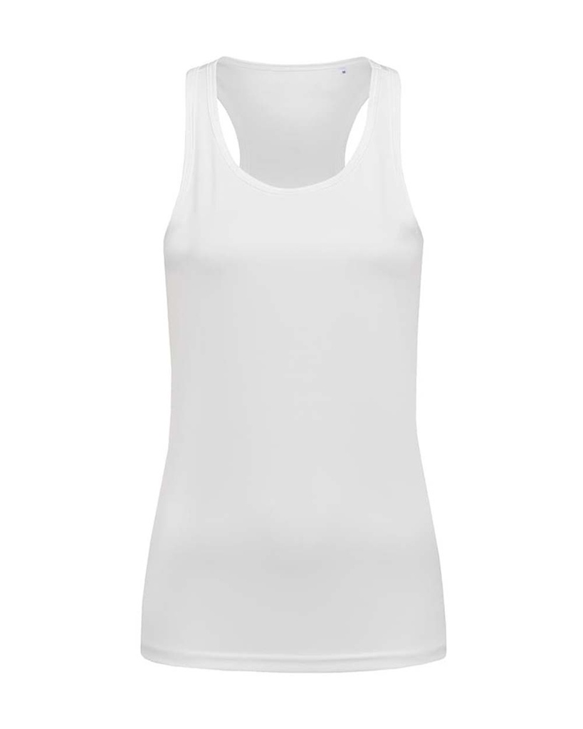 Top Damski Slim Bez Rękawów Sportowy Odprowadzający Wilgoć S8110 - White