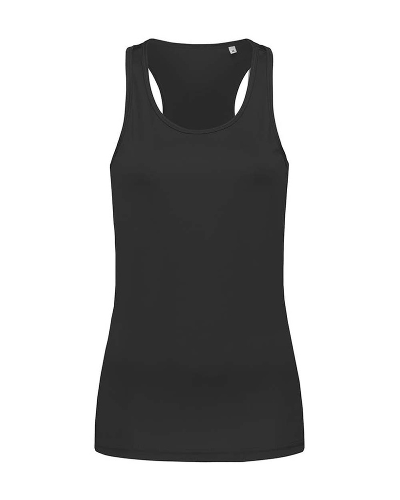 Top Damski Slim Bez Rekawow Sportowy Odprowadzajacy Wilgoc S8110 - Black Opal