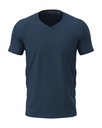 Koszulka Meska Slim V-neck Odprowadzajaca Wilgoc S9610 - Navy Blue