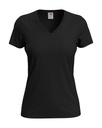 T-shirt Damski Klasyczny Dekolt V S279 - Black Opal