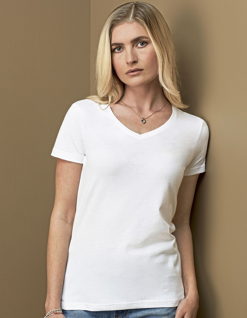T-shirt Damski Klasyczny Dekolt V S279 - Slate Grey (Solid)
