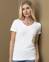 T-shirt Damski Klasyczny Dekolt V S279 - Slate Grey (Solid)